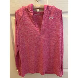 under armour Small Pinkish Hooded Sweatshirt 100% Polyester Long Sleeves